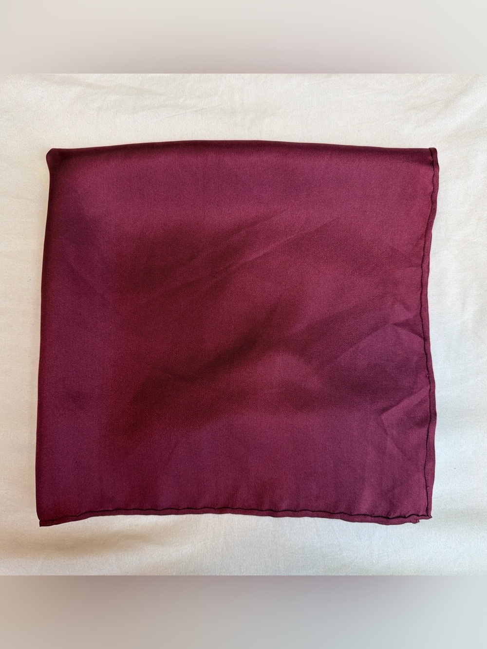Burgundy Wine Silk Feel Square Scarf 17” x 17”